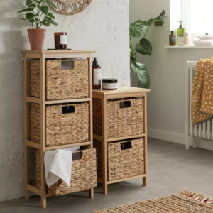 Water Hyacinth Basket Storage Tower -3 Drawer Storage Tower TBW-0029