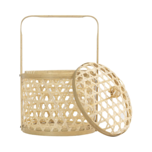 Natural Bamboo Storage Basket With Handle  TBB-0011